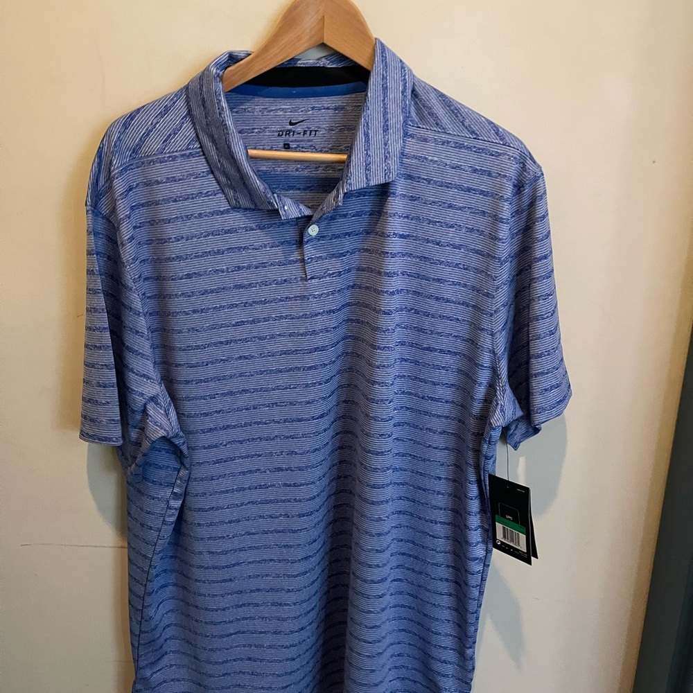 Men's Blue Striped Dry Fit Polo Shirt